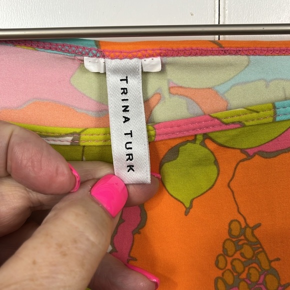 Trina Turk Playa De Flor Cover-Up S/M Orange Blue Kimono Style Sleeves Floral - Picture 2 of 10